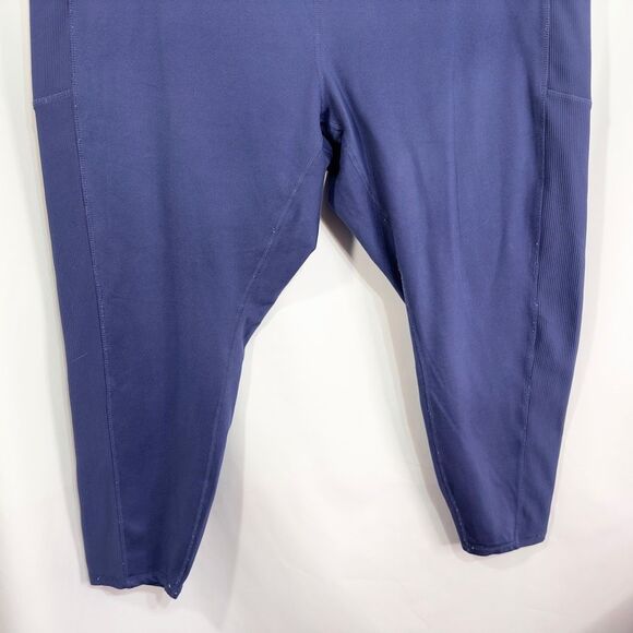 Freely Plus Size‎ 3X Leggings Blue Ribbed Full Length Stretch Athleisure 991 - Picture 4 of 11